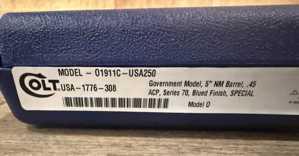 Colt 1911 Classic Government USA 250th .45 #308/500-img-8