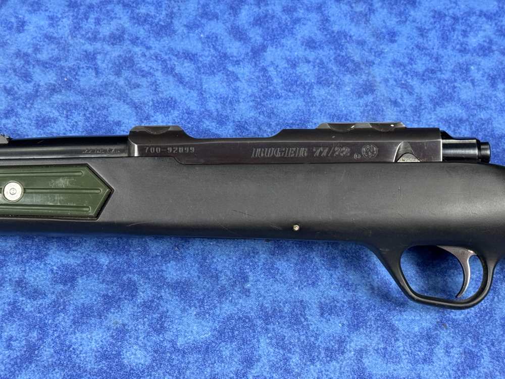 Ruger 77/22 Bolt-Action – Zytel Boat-Paddle Stock – Green Inserts *LAYAWAY*-img-9