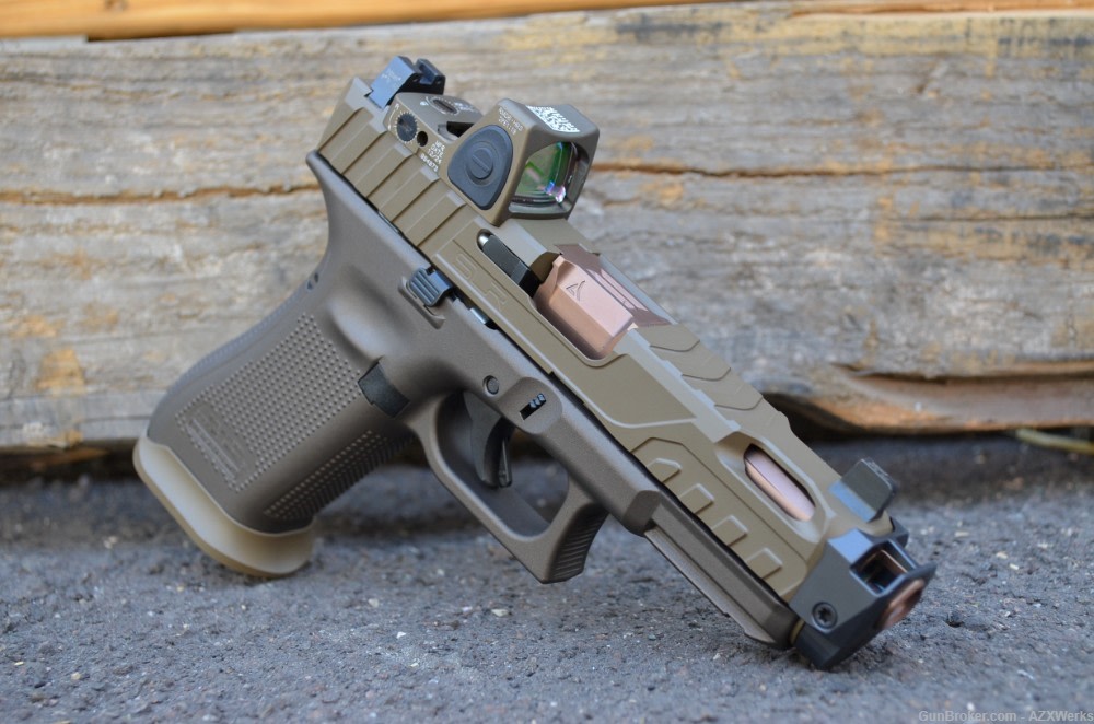 Glock 19X X-Werks FDE Mid Bronze SLR Mod 1 Radian Ramjet RMR Slide Supp NS-img-0