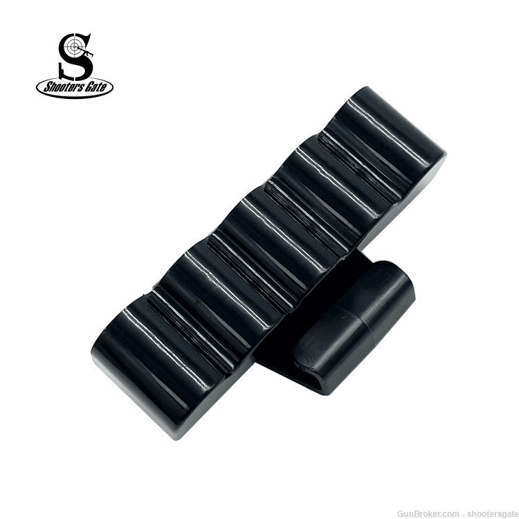 5 Round Shotgun Ammo Shot Shell Carrier W/Belt Clip, 12GA, BLACK-img-0