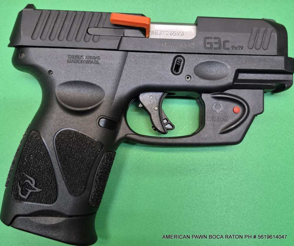 PRE-OWNED TAURUS G3C 9MM WITH VIRIDIAN RED LASER BOX 3 MAGAZINES-img-4