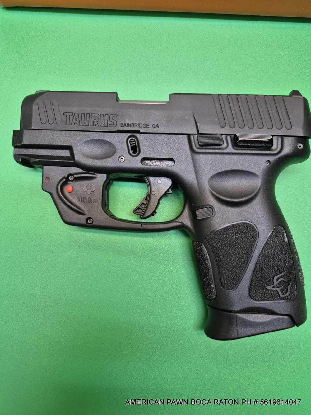 PRE-OWNED TAURUS G3C 9MM WITH VIRIDIAN RED LASER BOX 3 MAGAZINES-img-2