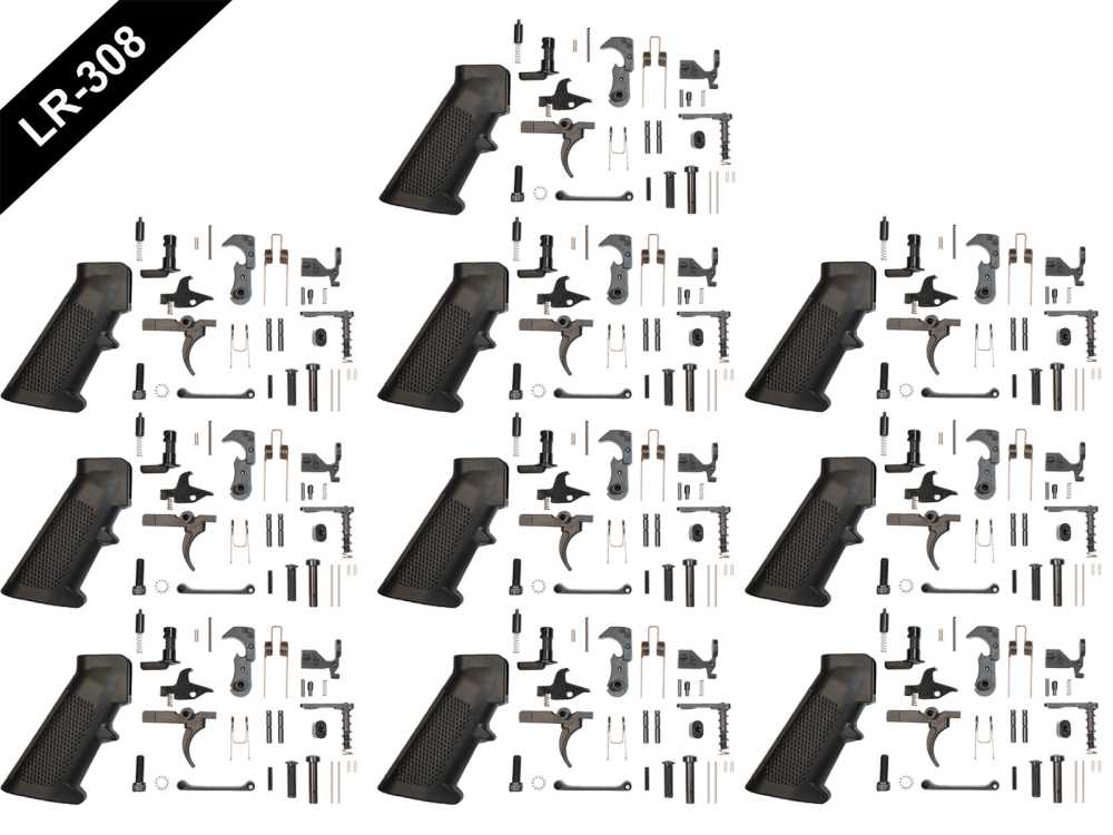 10 PACK - LR-308 / AR-10 Mil-Spec Quality Lower Parts Kit (LPK)-img-0