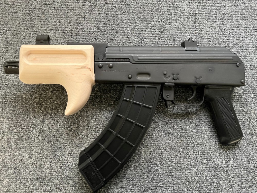 High Quality Custom Micro Draco Unvented Fin Wood Handguard / Forend-img-3