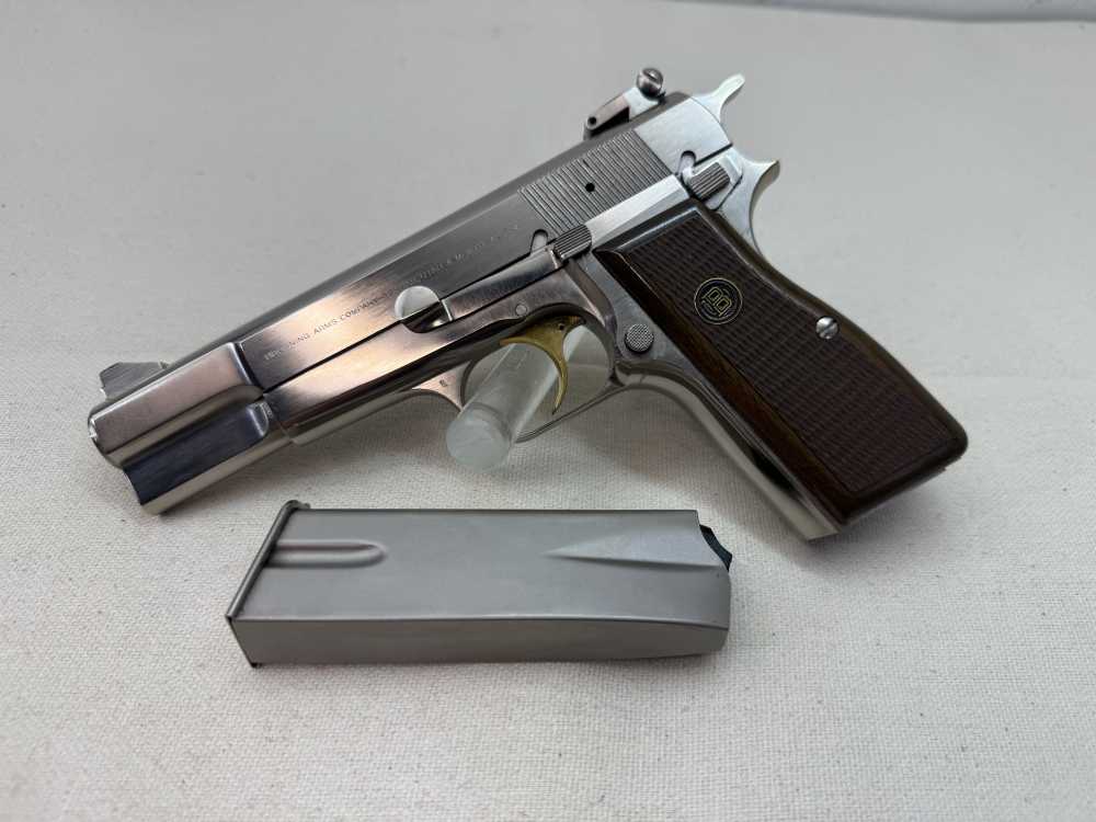 Browning Hi-Power 9mm Nickel Target RARE! Mfg.1980.-img-0