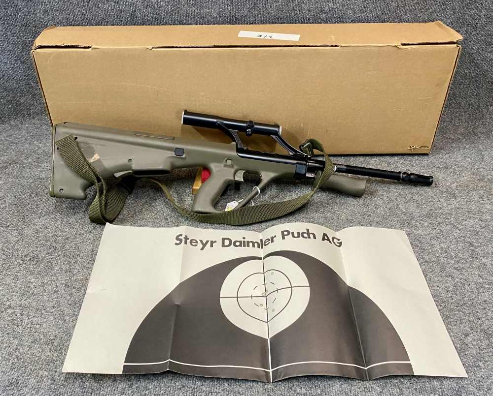 Steyr Aug OG Pre-Ban Green 20” Set Up Left Handed box test target-img-0