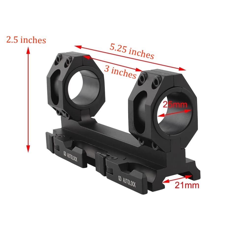 Quick release scope mount 1 inch/ 30mm fit for Picatinny and Weaver rail-img-1