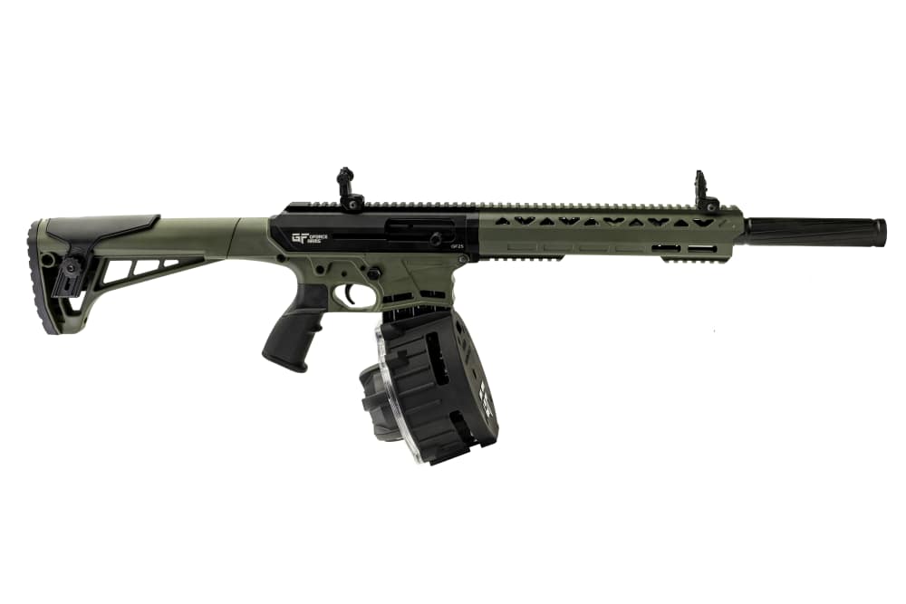 GFORCE ARMS GF12AR 12GA 18.5” 5+1 OD GREEN MC with 20 ROUND DRUM MAGAZINE-img-0