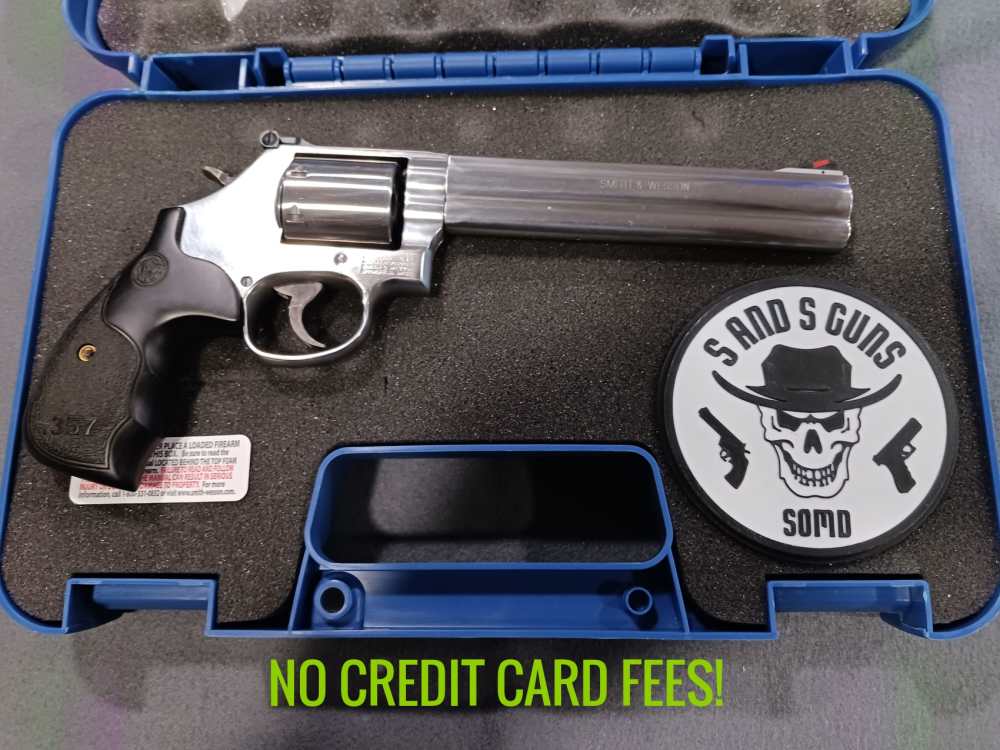 SMITH & WESSON 686 .357 MAG 7" STAINLESS DOUBLE ACTION REVOLVER USED-img-0