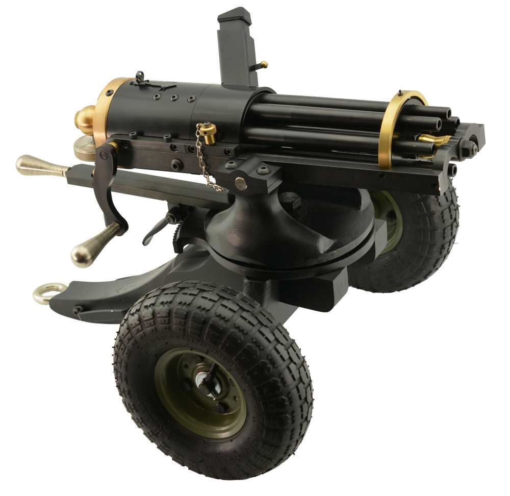 Like New Tippmann Armory 9mm Gatling Gun on Wheeled Carriage-img-0
