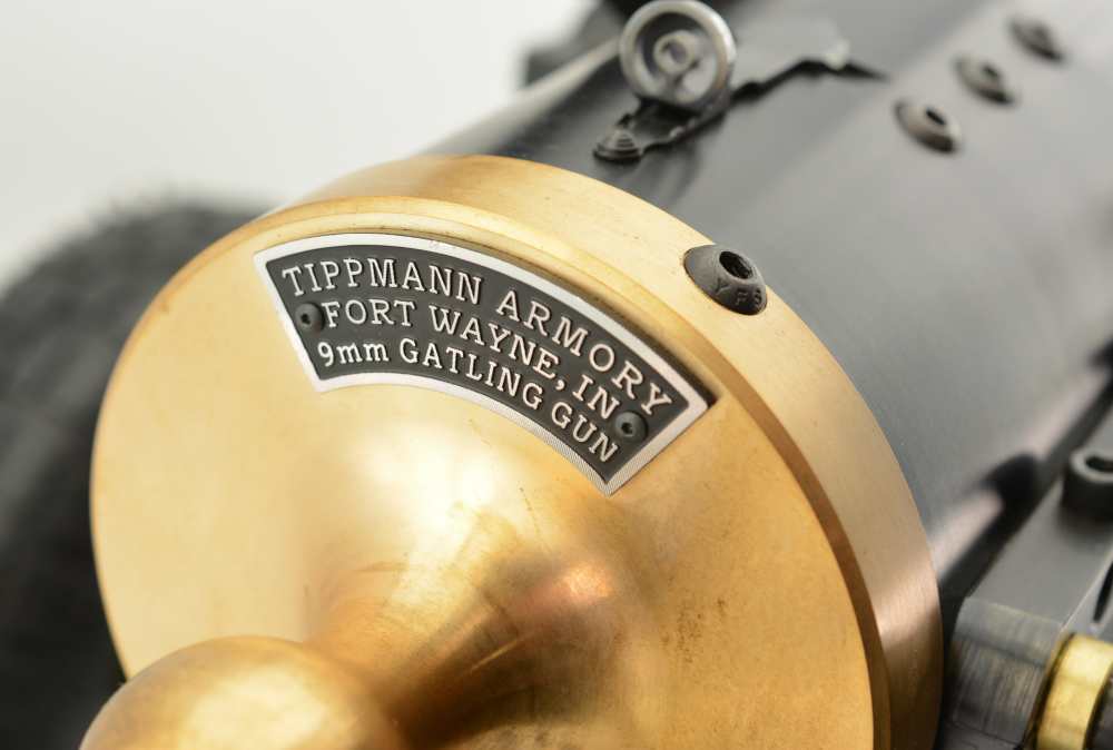 Like New Tippmann Armory 9mm Gatling Gun on Wheeled Carriage-img-2