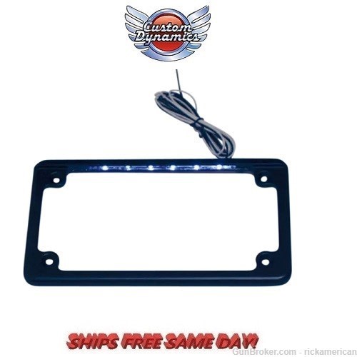 Custom Dynamics Horizontal Motorcycle Plate Frame # LPZ-HRZ-B-LP -img-0