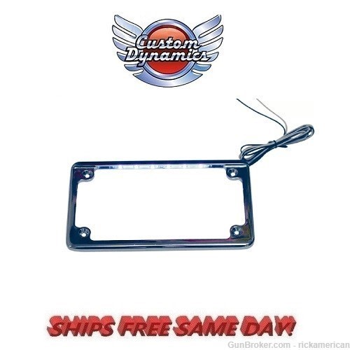 Custom Dynamics Horizontal Motorcycle Plate Frame, Chrome NEW LPF-HRZ-C-LP-img-0