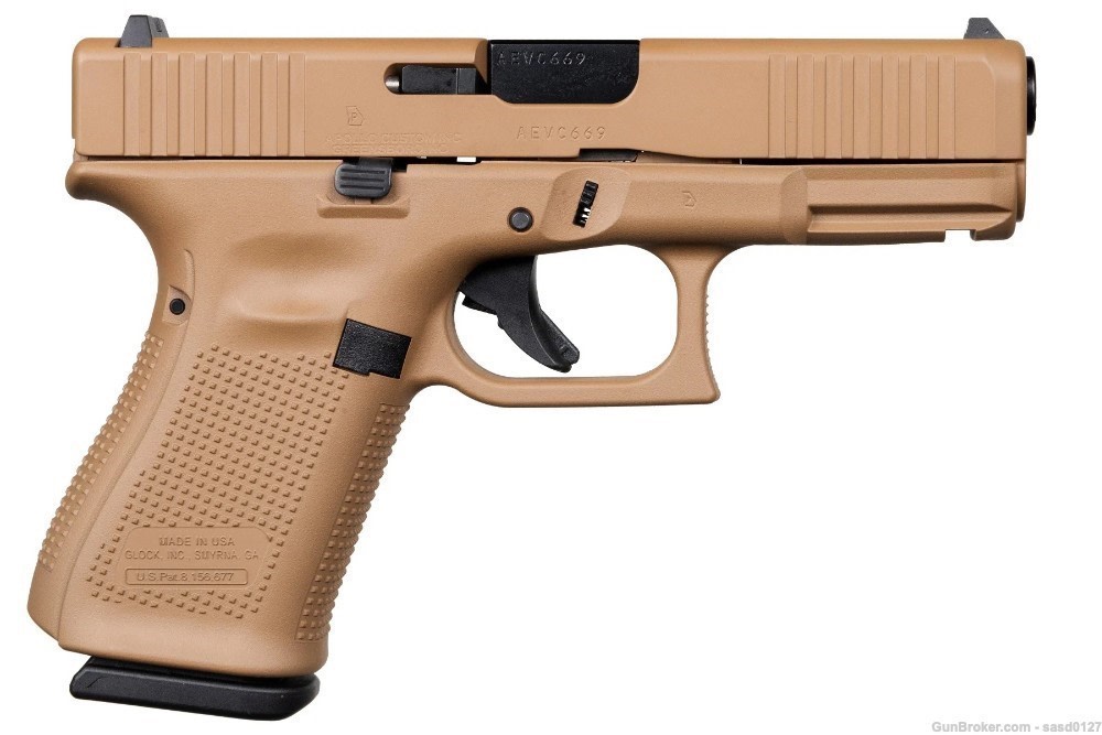 Two (2) Glock 19 Gen 5 Dark Earth Pistols with Consecutive Serial Numbers-img-0