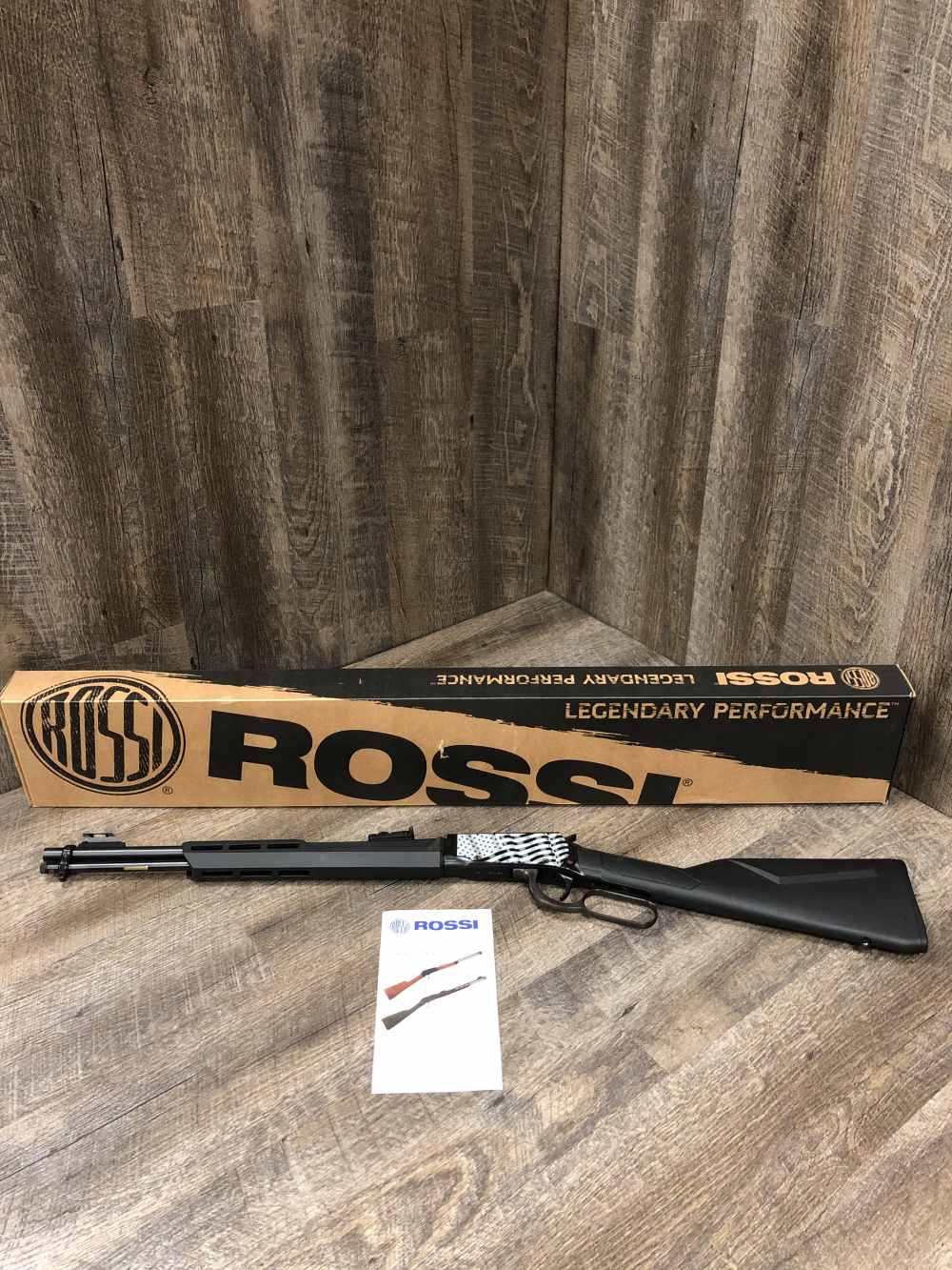 Rossi Rio Grande 22LR Lever Action Rifle Black Synthetic USA Flag w/ Box-img-0