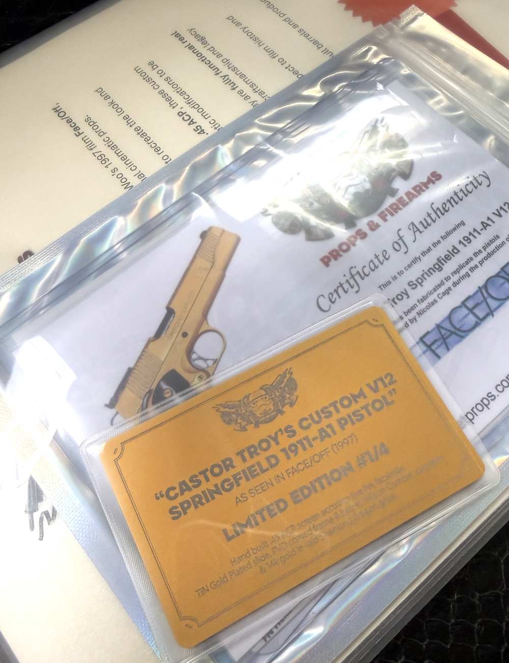 Face Off Castor Troy Springfield 1911 V12 45 ACP Movie Collector's Package-img-30