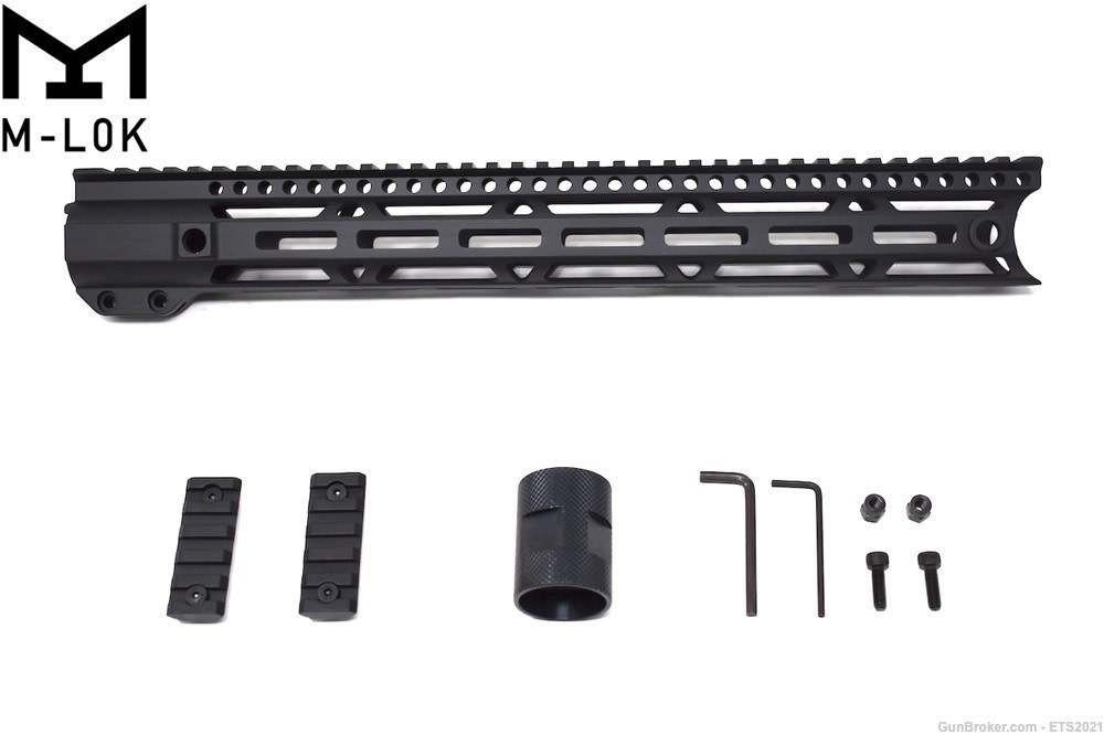 AR15 15'' M-LOK Free Float Handguard rail with Picatinny rail Eclipse-img-0
