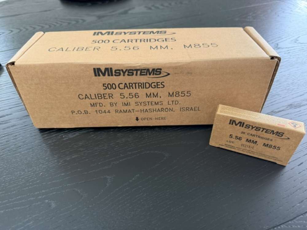 IMI M855 5.56x45mm NATO Ammo 62 Grain SS109 Penetrator FMJ  500 rds-img-0