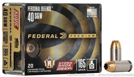 Federal Personal Defense Hydra-Shok Deep Handgun Ammuniton .40 S&W 165 gr H-img-0