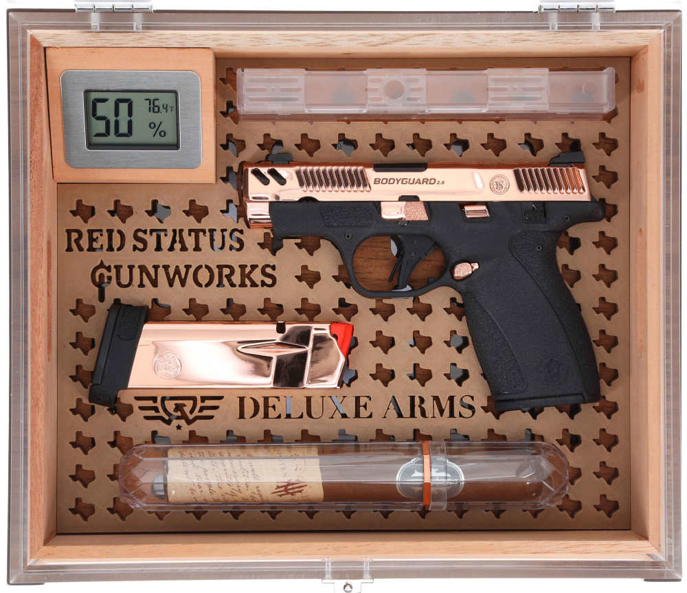 NEW Limited Edition S&W Bodyguard 2 Rose Gold Plated Executive Humidor Set-img-5