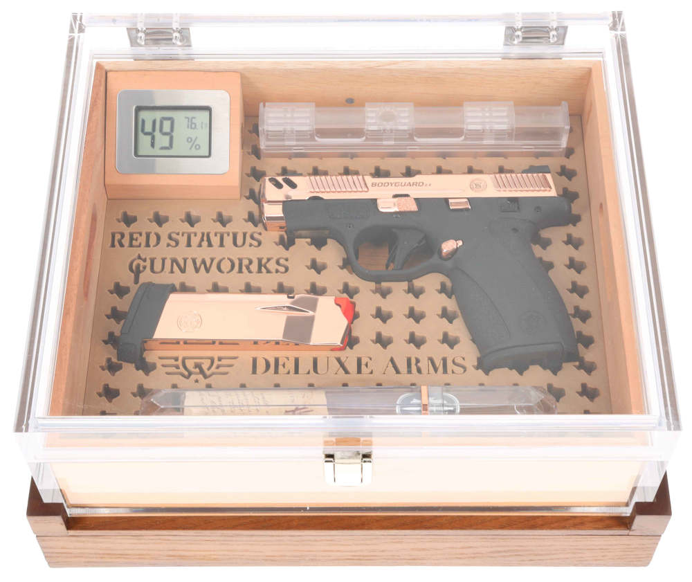 NEW Limited Edition S&W Bodyguard 2 Rose Gold Plated Executive Humidor Set-img-7
