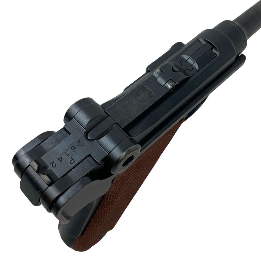 1942 Swiss Luger 06/29 Pistole .30 Parabellum W+F Bern P Series Red Grips -img-6