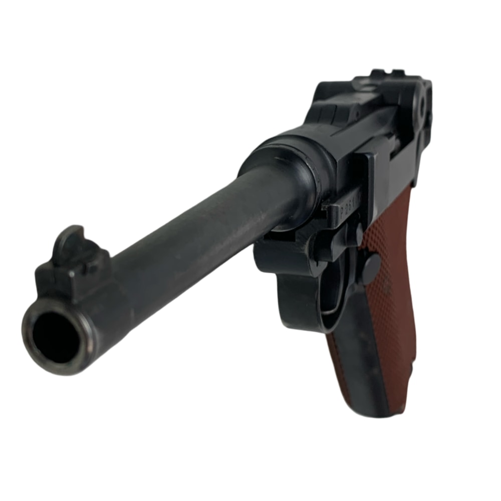 1942 Swiss Luger 06/29 Pistole .30 Parabellum W+F Bern P Series Red Grips -img-10