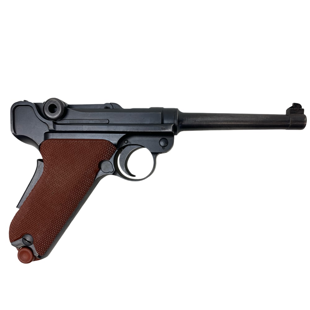 1942 Swiss Luger 06/29 Pistole .30 Parabellum W+F Bern P Series Red Grips -img-4