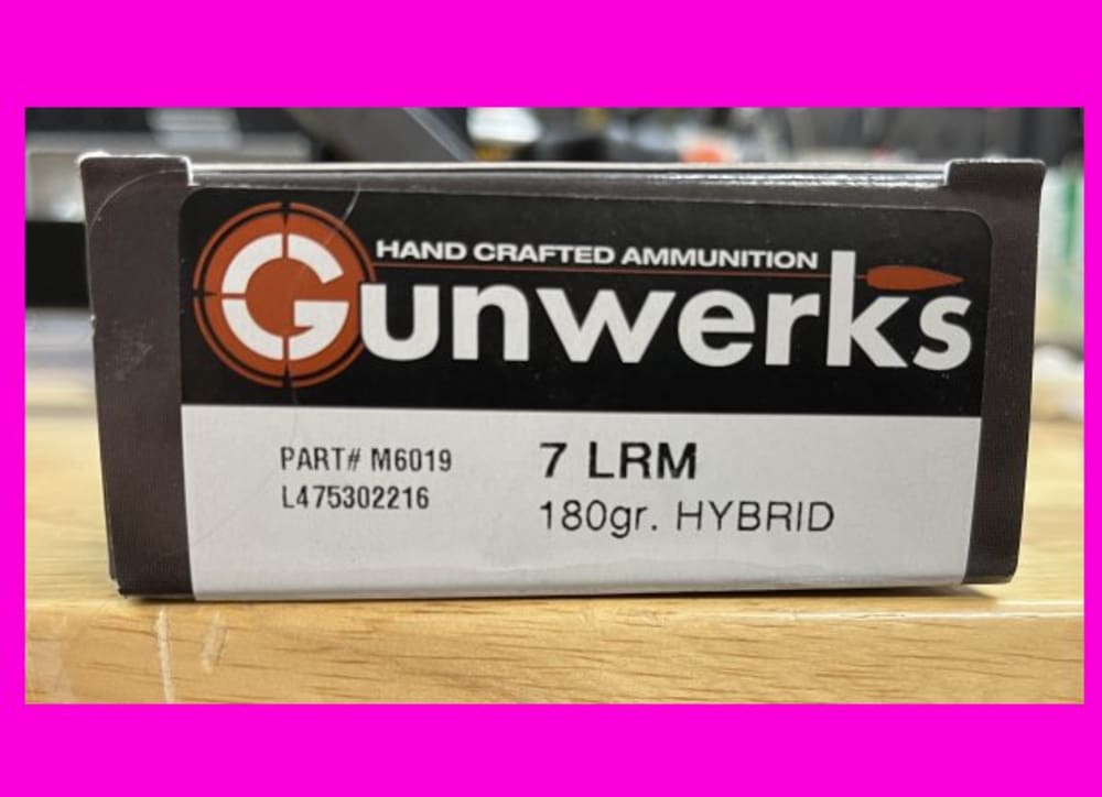 RARE Gunwerks 7 LRM 7mm 7LRM ammo - 180 gr hybrid - MV 3025 FPS - P/N M6019-img-0