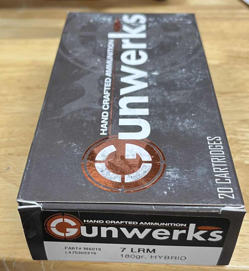 RARE Gunwerks 7 LRM 7mm 7LRM ammo - 180 gr hybrid - MV 3025 FPS - P/N M6019-img-1