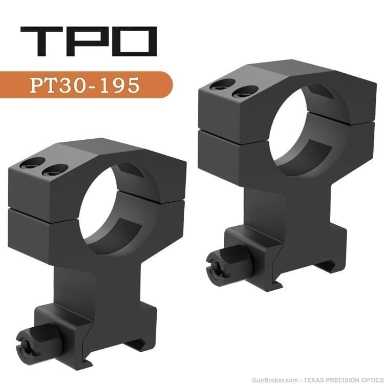 TPO 30mm Extra High 1.95 inch Heavy Duty Scope Rings Fits Weaver Picatinny-img-0
