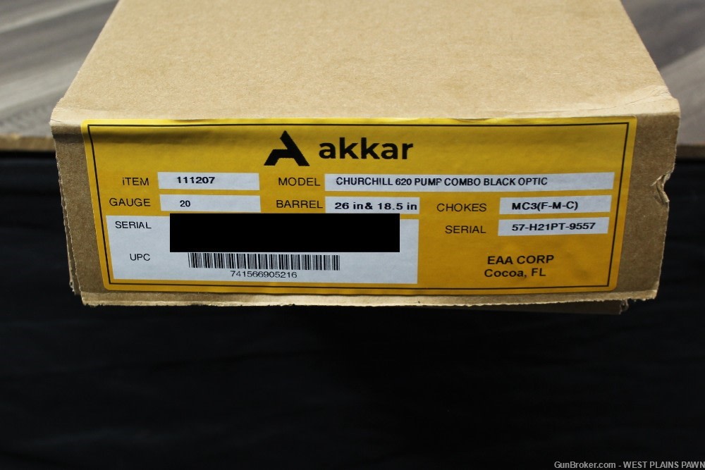 NIB Akkar Churchill 620 Pump Action Shotgun 20ga 18"Brl 4+1 w/Sight 111374-img-2