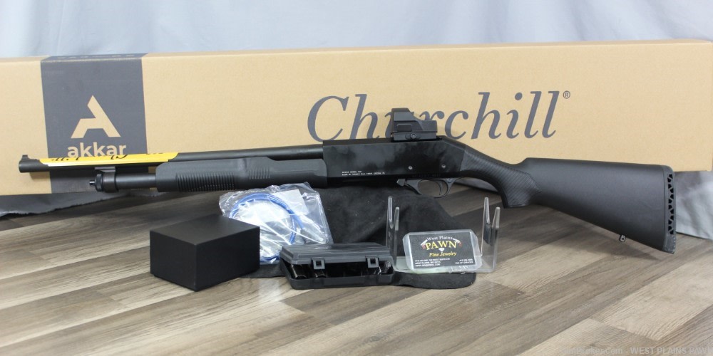 NIB Akkar Churchill 620 Pump Action Shotgun 20ga 18"Brl 4+1 w/Sight 111374-img-1