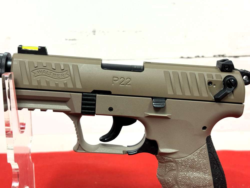 Factory New Walther P22Q Tactical FDE 22LR Pistol No Reserve!-img-1