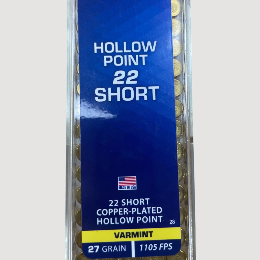 CCI 22 Short Hollow Point Varmint 27gr HP 100 Round Ammo 1105 FPS-img-1