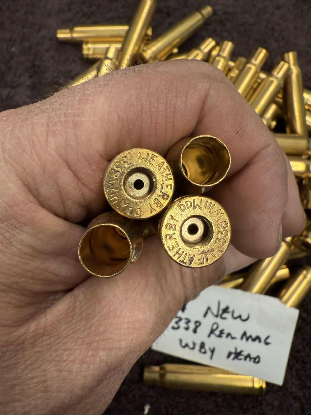 338 Win Mag Brass NEW shell cases 71 COUNT-img-1