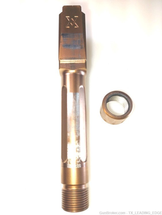 True Precision Match Grade 9mm THREADED Fluted Barrel G43 COPPER T46-img-1