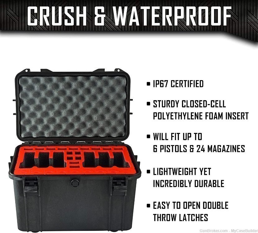 6 Pistol 24 Magazine DORO D1509-10 Heavy Duty Case w/ Red TopGuard-img-1
