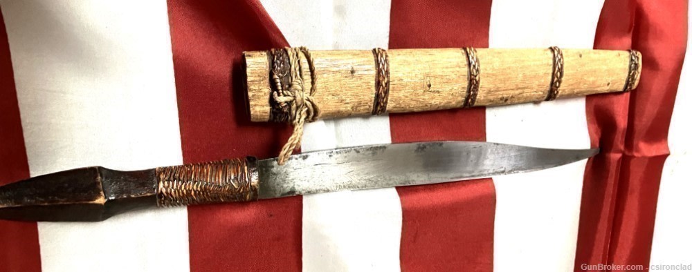 Tribal Knives, Africa origin, three very old vintage African knives, sheath-img-11