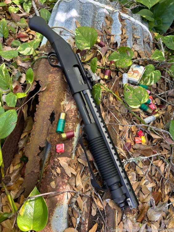 Mossberg SHOCKWAVE Steel HEAT SHIELD + JUMBO BEAD SIGHT 12 GA (CUSTOM MOD)-img-1