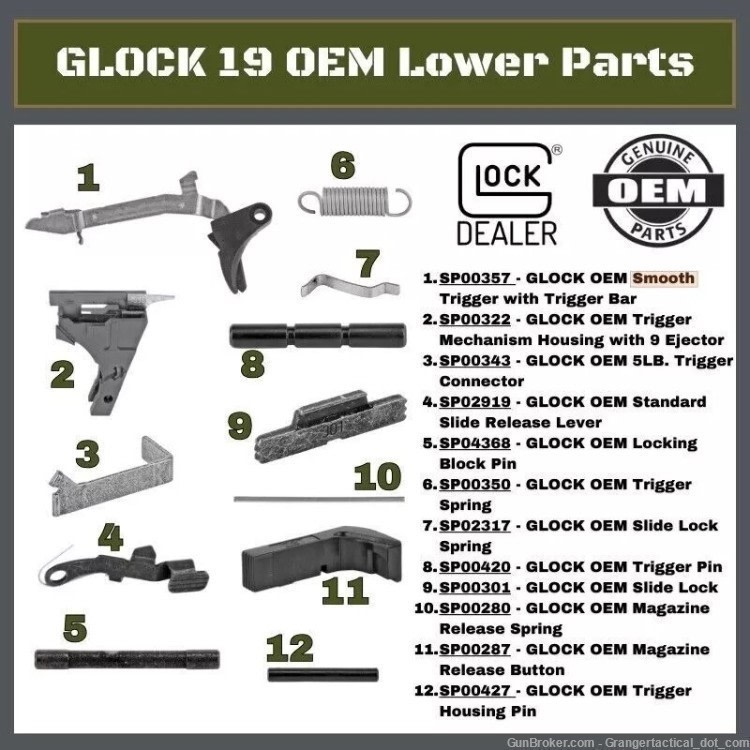 GLOCK 19 OEM Lower Parts Kit-img-0