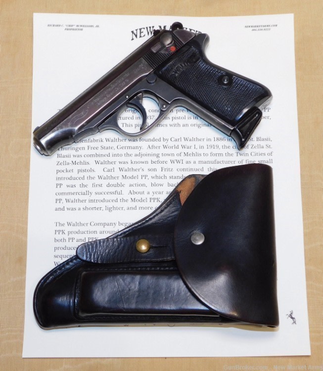 Pre-War Walther PP Pistol, c. 1937 w/ Holster-img-0