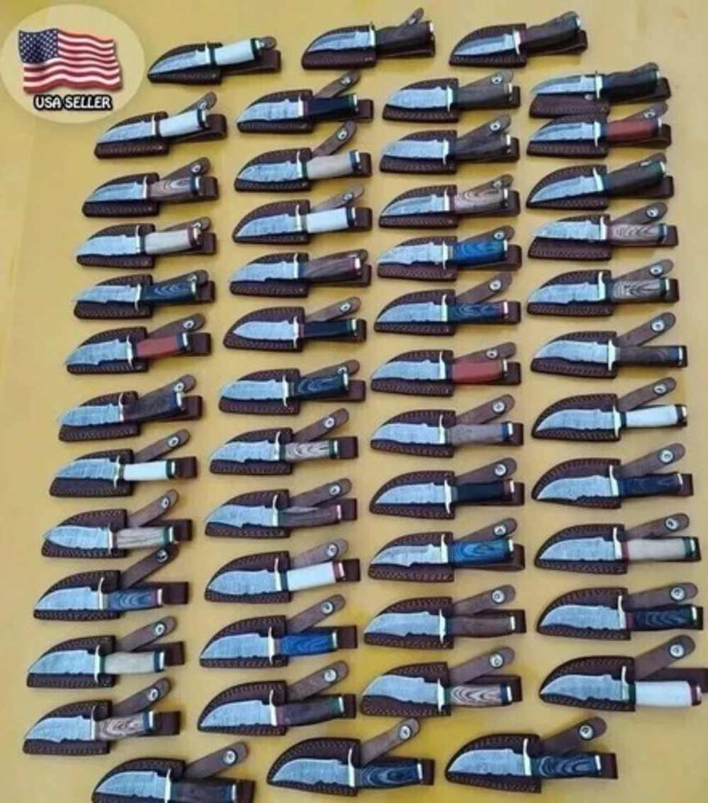 50 ASSORTED Handmade CUSTOM DAMASCUS KNIVES 6 INCH-img-0