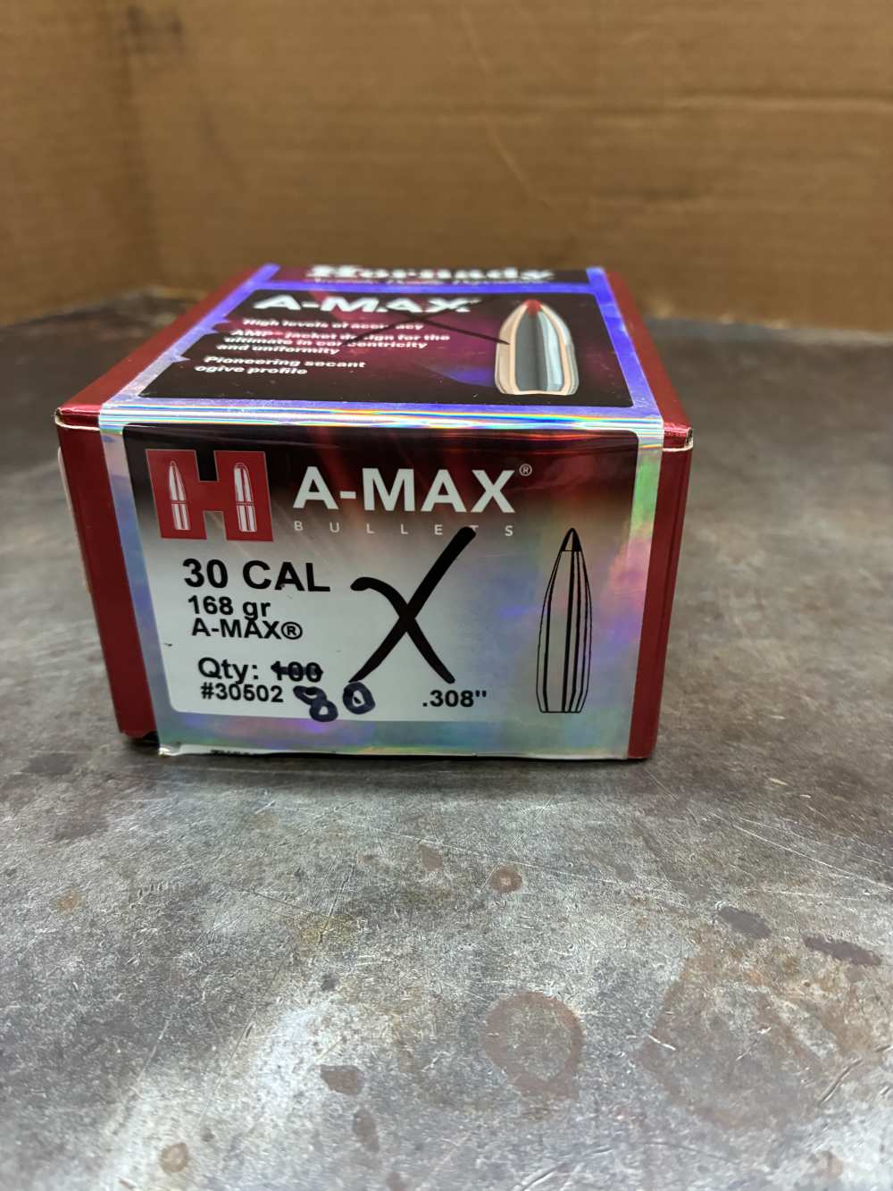 Hornady A-Max Bullets 30 CAL 168 gr .308-img-1