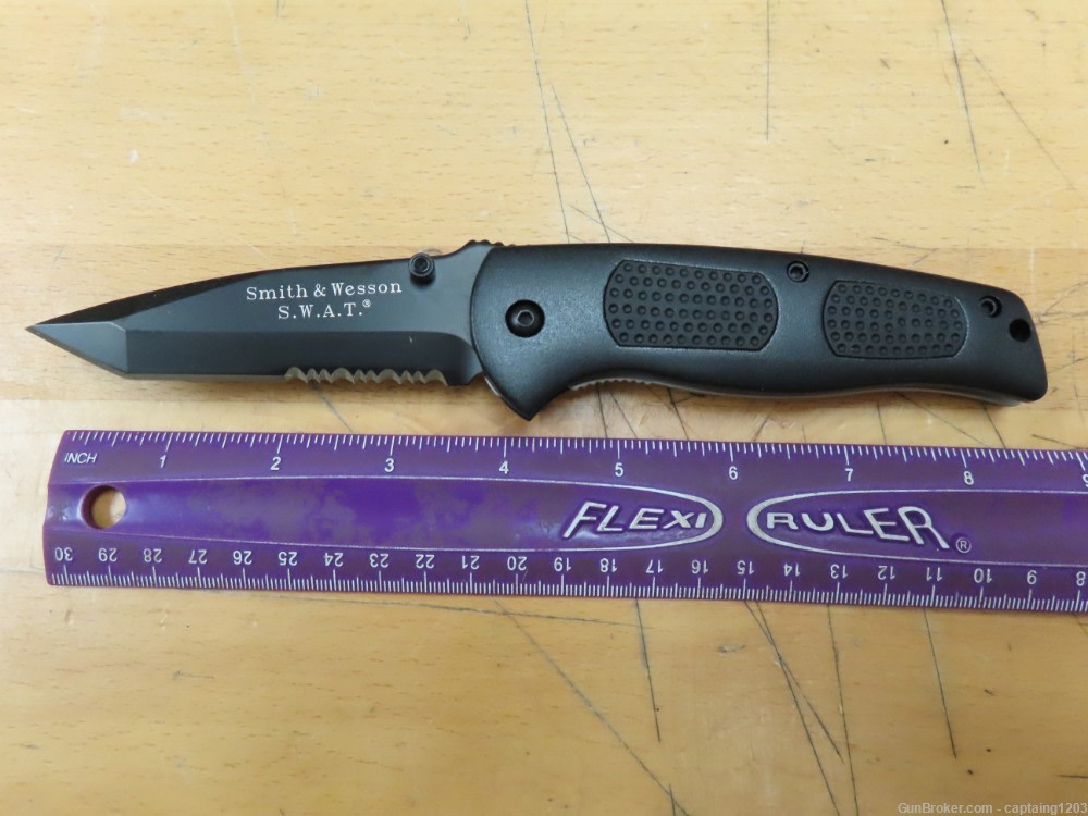 Smith & Wesson SWAT Liner Lock Folding Knife, 4" Tanto Blade-SW110- USA-img-1