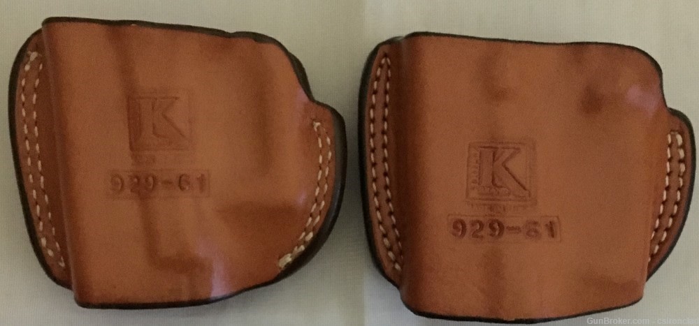 Two Holsters, belt type concealed leather Triple K, fits Glock pistols-img-3