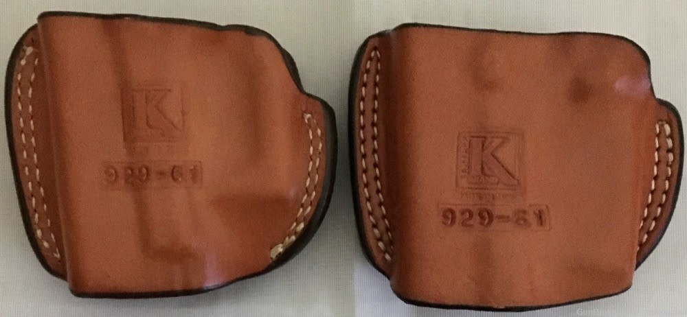 Two Holsters, belt type concealed leather Triple K, fits Glock pistols-img-4