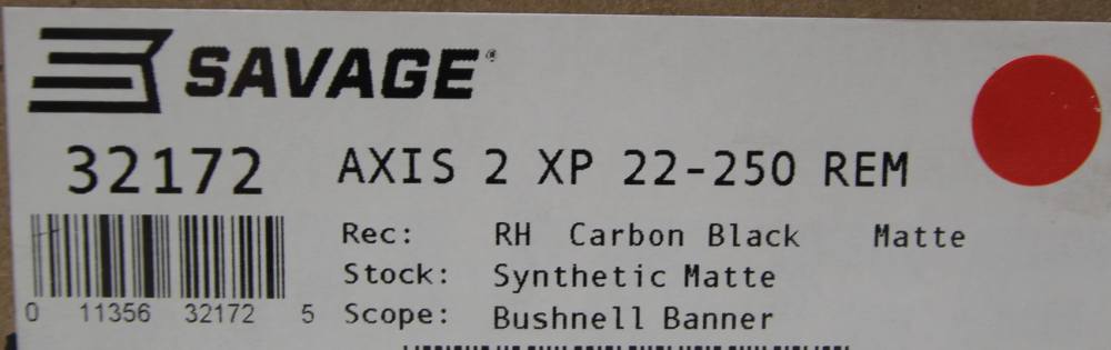 NIB SAVAGE AXIS 2 XP COMBO GRAY BOLT RIFLE, 22-250 REM, 4 RND 22" BRL 32172-img-3