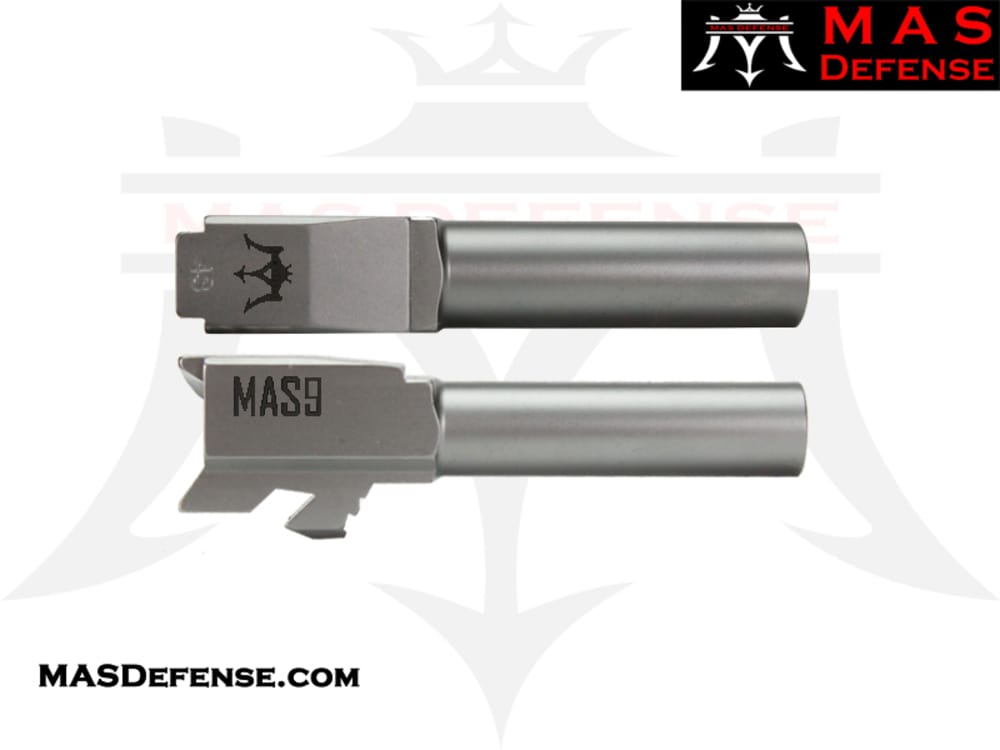 MAS DEFENSE 9MM 416R STAINLESS STEEL BARREL - G43 FITMENT - MATTE GRAY PVD-img-0