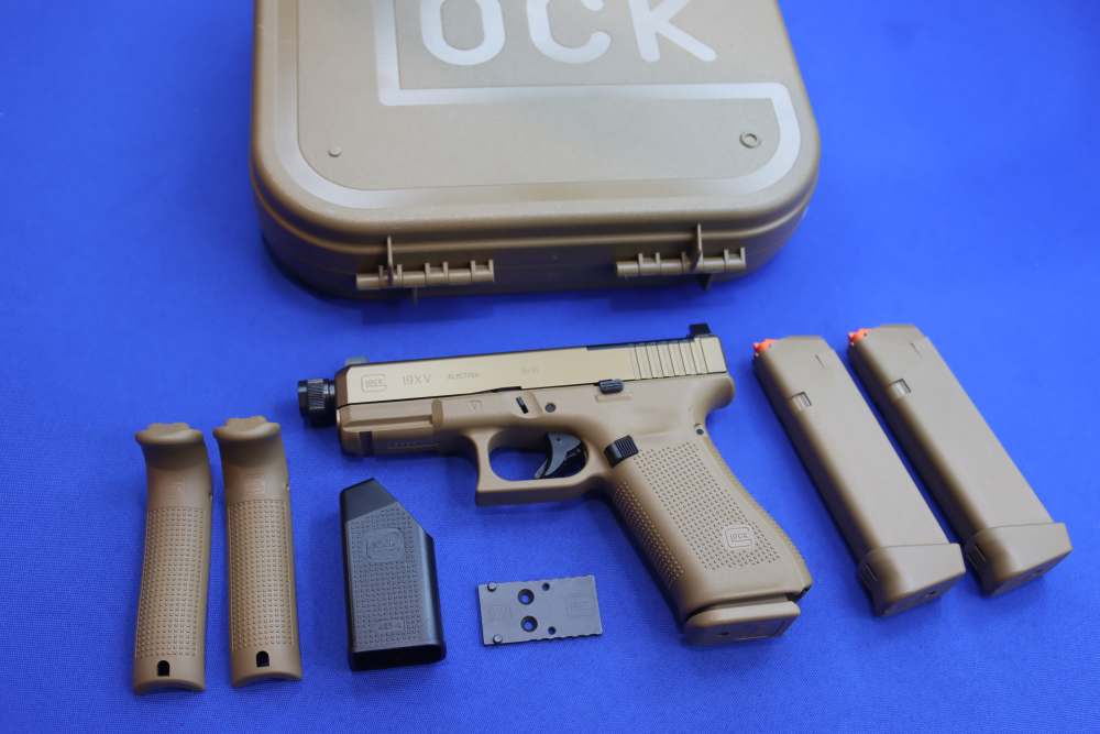Glock G19X V MOS TB Pistol 9MM 19RD Austria THREADED FDE nPVD Optics Ready-img-0